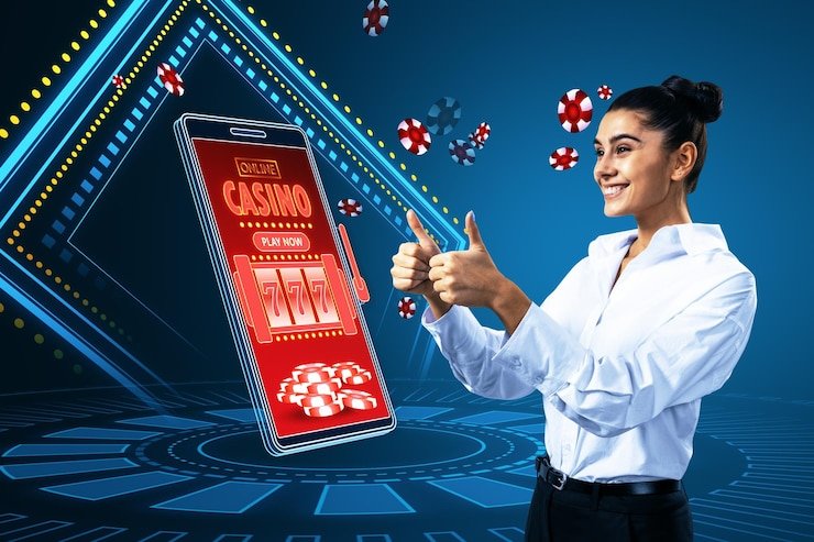 Ilustrasi layanan pelanggan microgaming neon